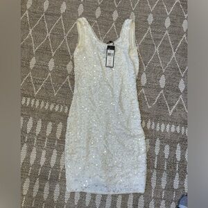 BCBGMaxAzria White Bodycon Sequin Dress